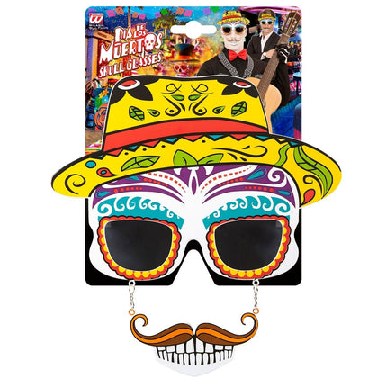 Dia De Los Muertos Bril Gekleurd van Widmann koop je bij Partywinkel