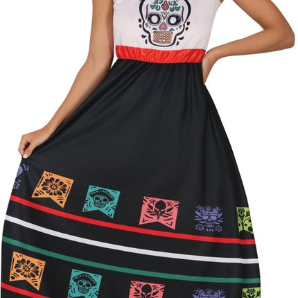 Dia De Los Muertos Jurk Dames Doodshoofd van Fiestas Guirca koop je bij Partywinkel