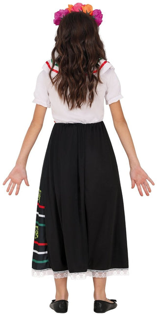 Dia De Los Muertos Jurk Meisje Doodshoofd van Fiestas Guirca koop je bij Partywinkel