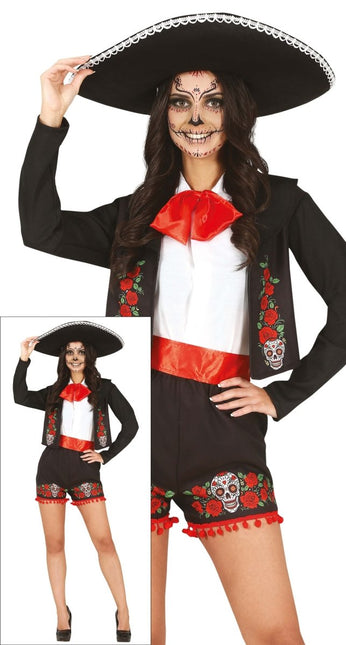 Dia De Los Muertos Kostuum Dames Zangeres van Fiestas Guirca koop je bij Partywinkel