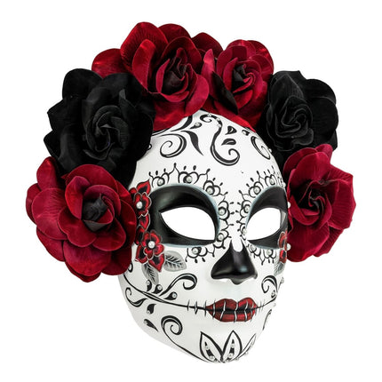 Dia De Los Muertos Masker Met Rozen van Widmann koop je bij Partywinkel