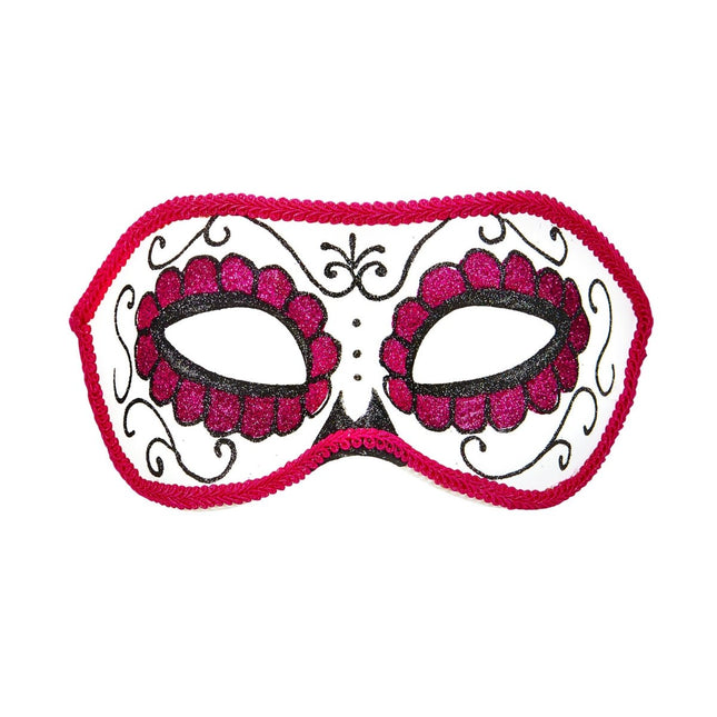 Dia De Los Muertos Oogmasker Roze van Widmann koop je bij Partywinkel