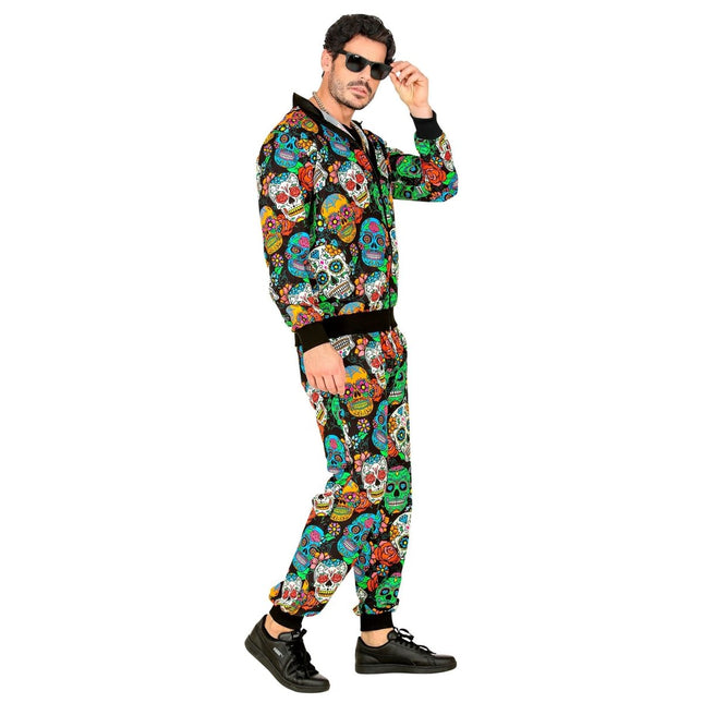 Dia De Los Muertos Trainingspak Fout van Widmann koop je bij Partywinkel