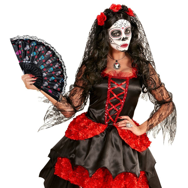Dia De Los Muertos Waaier van Widmann koop je bij Partywinkel