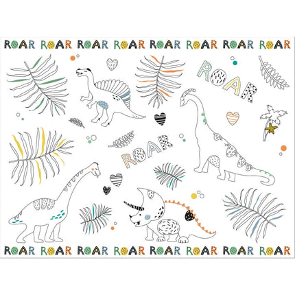 Dino Placemats Kleurplaat Roars 6st van Folat koop je bij Partywinkel