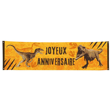 Dinosaurus Banner Joyeux Anniversaire van Boland koop je bij Partywinkel