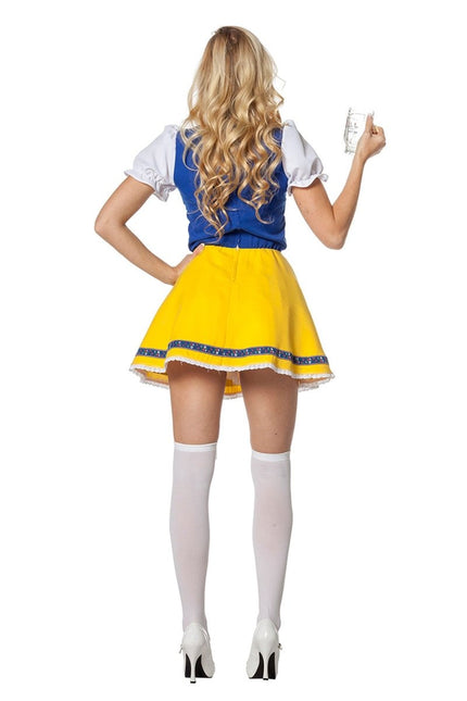 Dirndl Jurk Oktoberfest Geel Blauw van Wilbers & Wilbers koop je bij Partywinkel