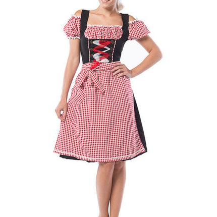 Dirndl Jurk Oktoberfest Lang Rood van PartyXclusive koop je bij Partywinkel