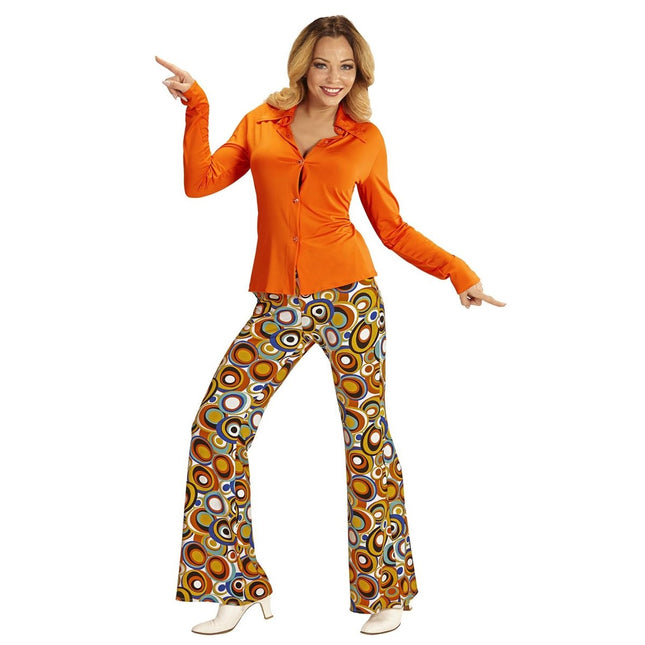 Disco 70S Blouse Oranje Dames van Widmann koop je bij Partywinkel