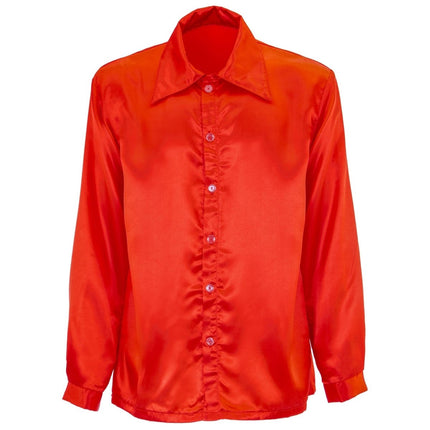 Disco 70S Blouse Rood Heren Satijn van Widmann koop je bij Partywinkel