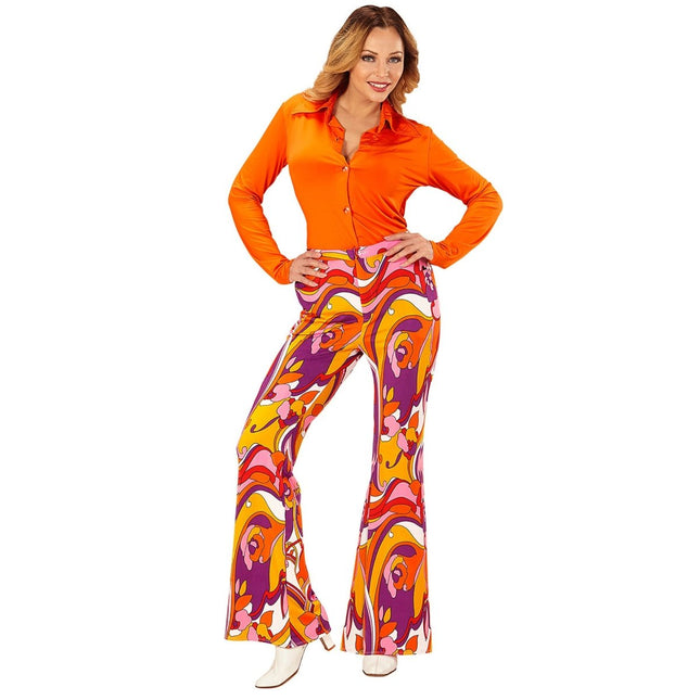 Disco 70S Broek Gekleurd Dames van Widmann koop je bij Partywinkel