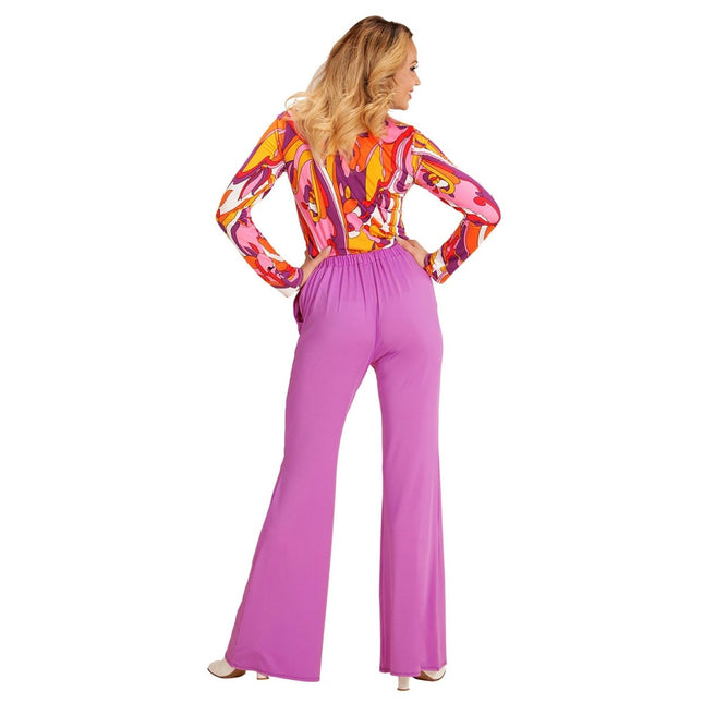 Disco 70S Broek Paars Dames van Widmann koop je bij Partywinkel
