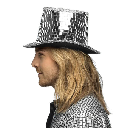 Disco 70S Hoed Zilver Discobal Look van Boland koop je bij Partywinkel