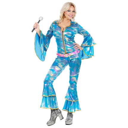 Disco 70S Jumpsuit Blauw Dames van Widmann koop je bij Partywinkel