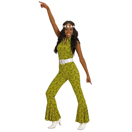 Disco 70S Jumpsuit Groen Dames van Widmann koop je bij Partywinkel