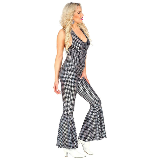 Disco 70S Jumpsuit Zilver Dames van Widmann koop je bij Partywinkel