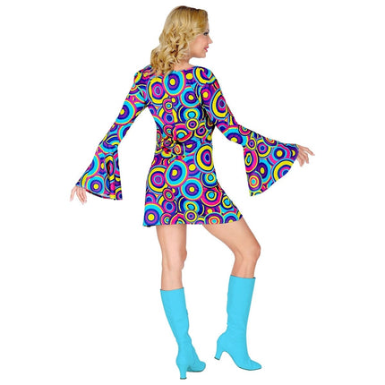 Disco 70S Jurk Blauw Paars Dames van Widmann koop je bij Partywinkel