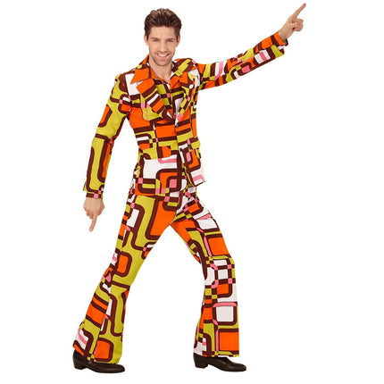 Disco 70S Kostuum Oranje Heren van Widmann koop je bij Partywinkel