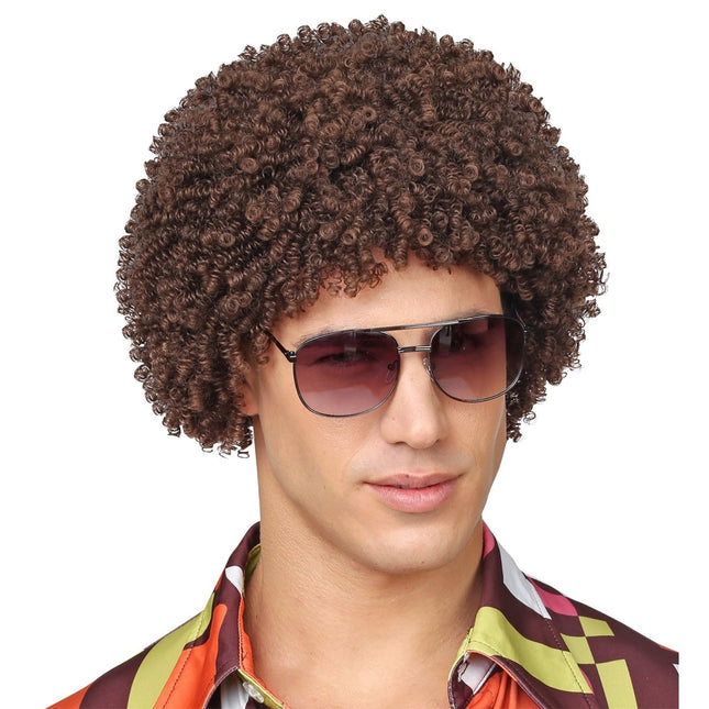 Disco 70S Pruik Bruin van Widmann koop je bij Partywinkel