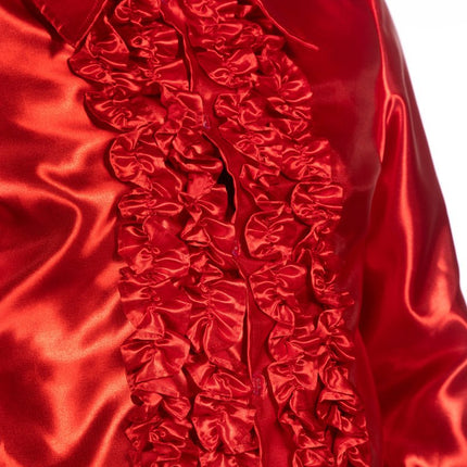 Disco Blouse Ruches Rood van Wilbers & Wilbers koop je bij Partywinkel