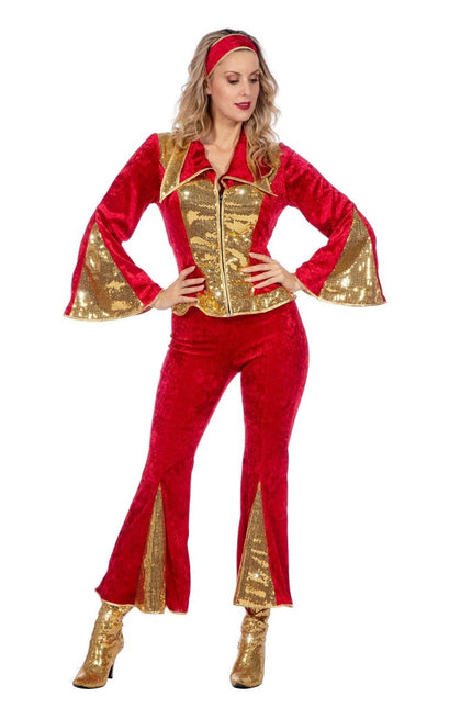 Disco Pak Rood Goud Dames Glitter 3 delig van Wilbers & Wilbers koop je bij Partywinkel