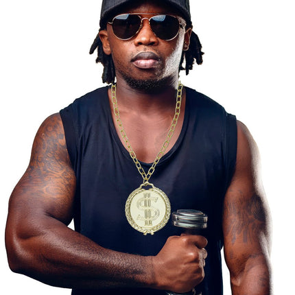 Dollars Ketting Goud 13cm van Fiestas Guirca koop je bij Partywinkel