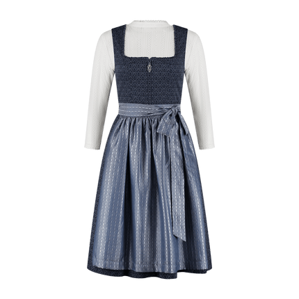 Donkerblauwe Dirndl Jurk Oktoberfest Dames Met Insteekzak 2 delig van Haus Huberts koop je bij Partywinkel