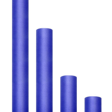 Donkerblauwe Tule Rol 30cm 9m van Partydeco koop je bij Partywinkel