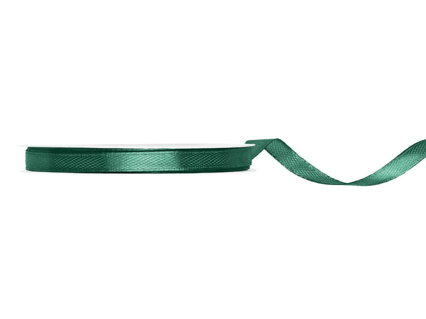 Donkergroene Lint 6Mm Satijn 25m van Partydeco koop je bij Partywinkel