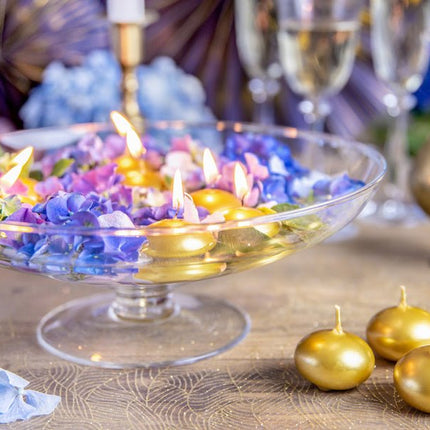 Drijfkaarsen Goud 4cm 50st van Partydeco koop je bij Partywinkel