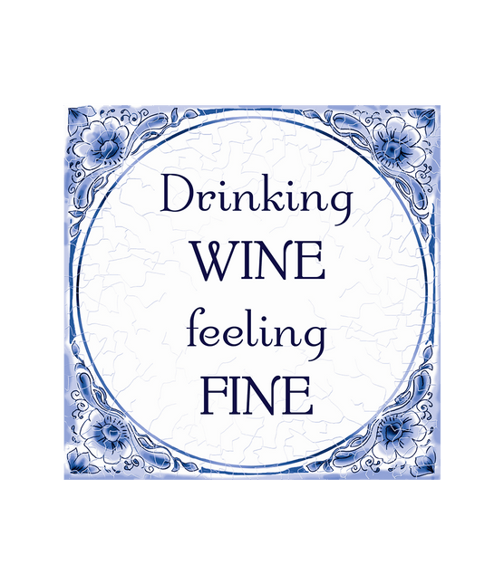 Drinking Wine Delftsblauw Tegel van Paper Dreams koop je bij Partywinkel