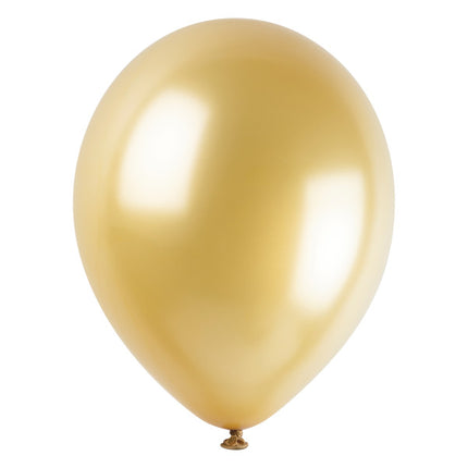 Mørkegulde perleballoner, 30 cm, 50 stk.