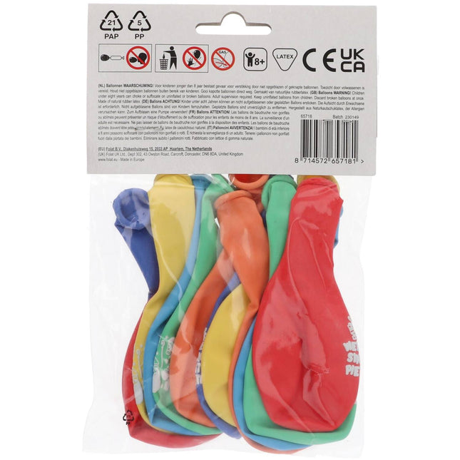 Farvede Sinterklaas-balloner 23 cm 12 stk