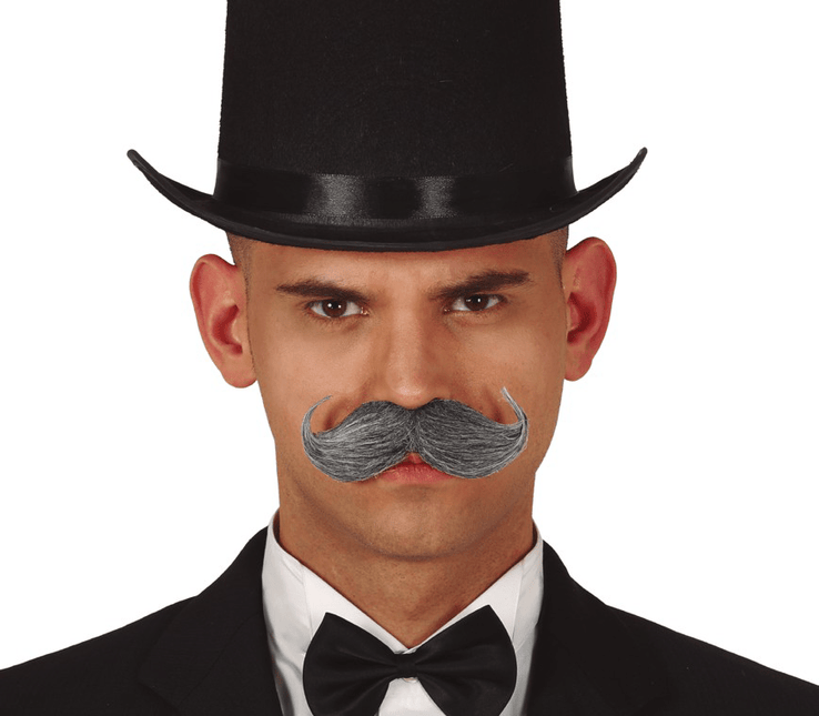 Engelse Snor Grijs van Fiestas Guirca koop je bij Partywinkel