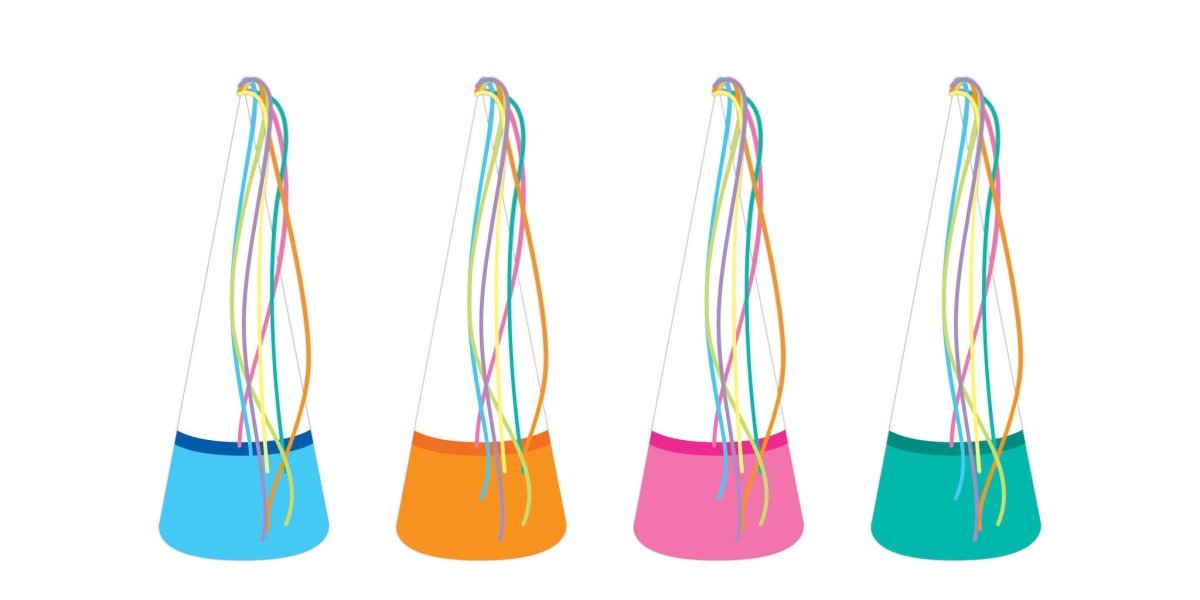 Feesthoedje Confetti Gekleurd 8st van Haza Witbaard koop je bij Partywinkel