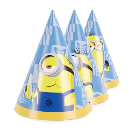 Feesthoedjes Minion Blauw Geel 16cm van Partydeco koop je bij Partywinkel