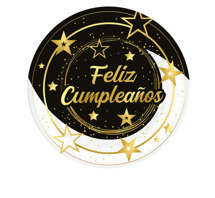 Feliz Cumpleanos Borden 23cm 6st van Fiestas Guirca koop je bij Partywinkel