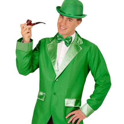 Grøn sløjfe med pailletter og lys