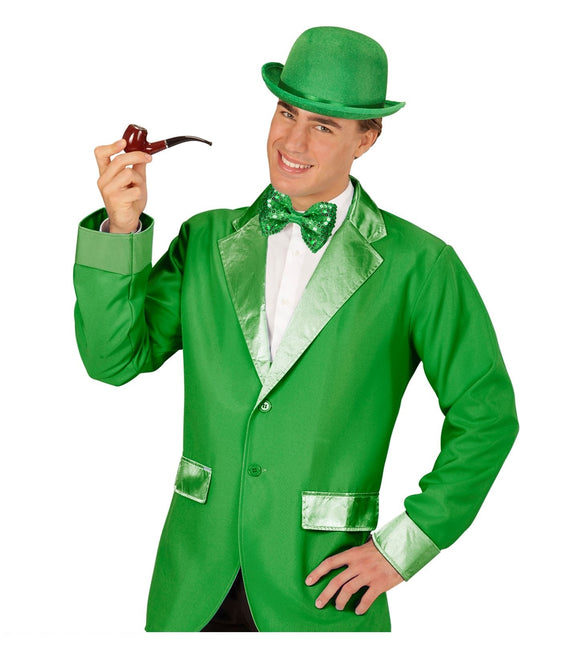 Grøn sløjfe med pailletter og lys