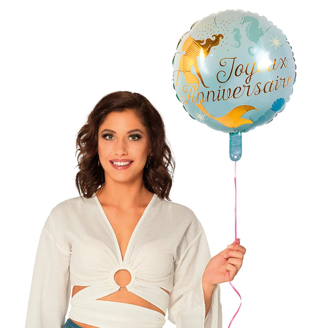 Joyeux Anniversaire Helium Balloon Havfrue tom