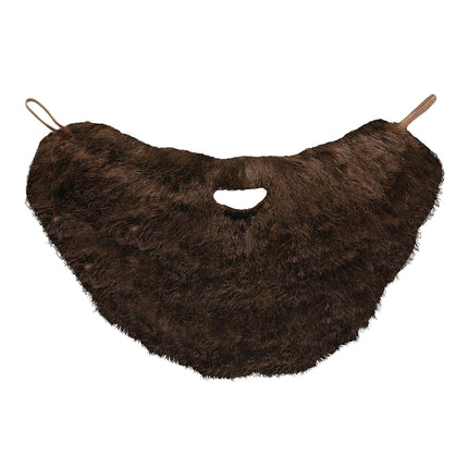 Brunt falsk skæg med overskæg