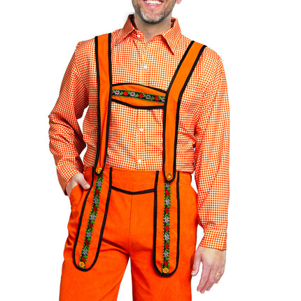 Orange lederhosen til mænd Johann Lang