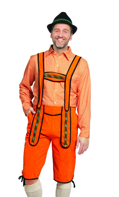 Orange lederhosen til mænd Johann Lang