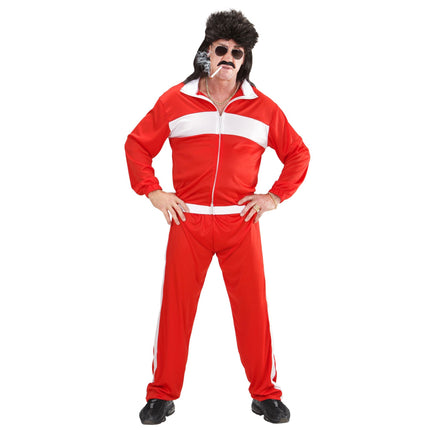 Neon 80S træningsdragt Faulty Red til mænd