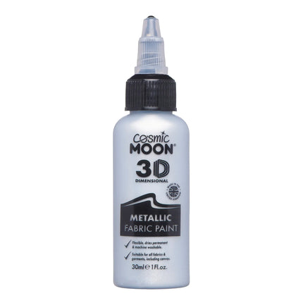 Cosmic Moon metallisk tekstilmaling sølv 30 ml
