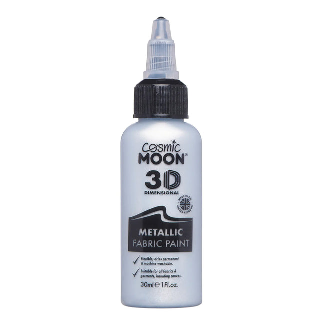 Cosmic Moon metallisk tekstilmaling sølv 30 ml