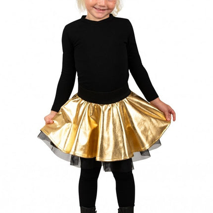 Cirkelnederdel i metallisk guld