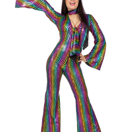 Disco Suit Coloured Ladies Holographic