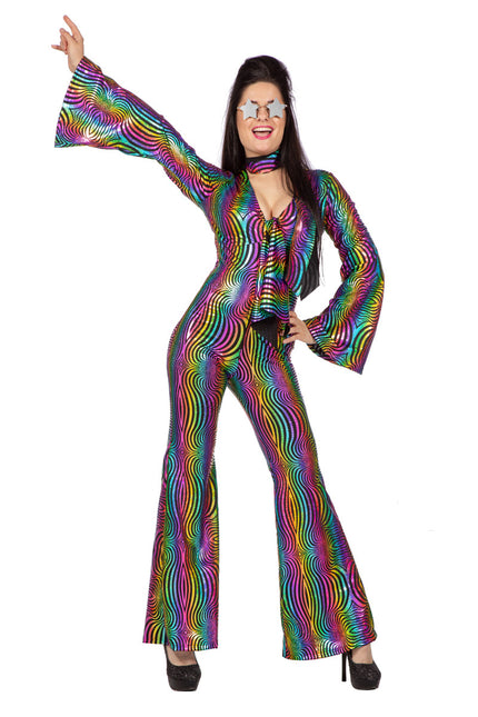 Disco Suit Coloured Ladies Holographic