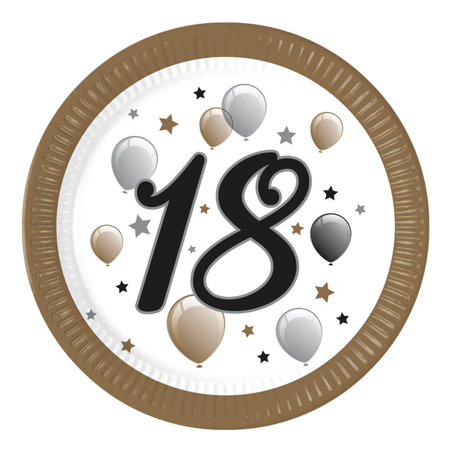 18 års skilte papir 23cm 8stk